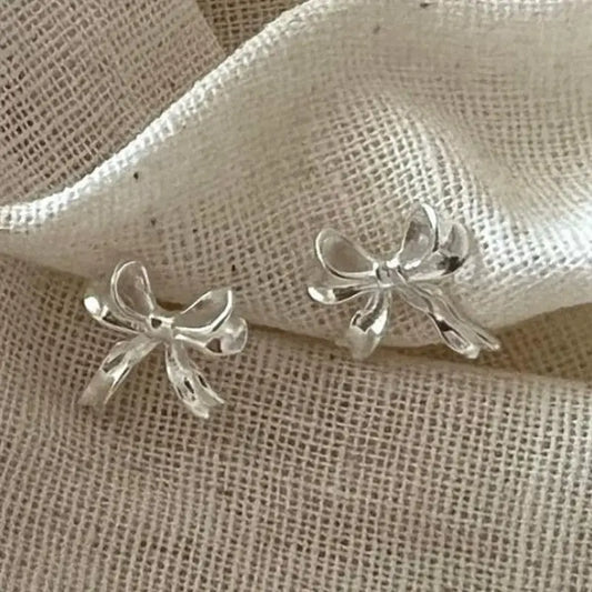 Small Brass Bow Stud Earrings