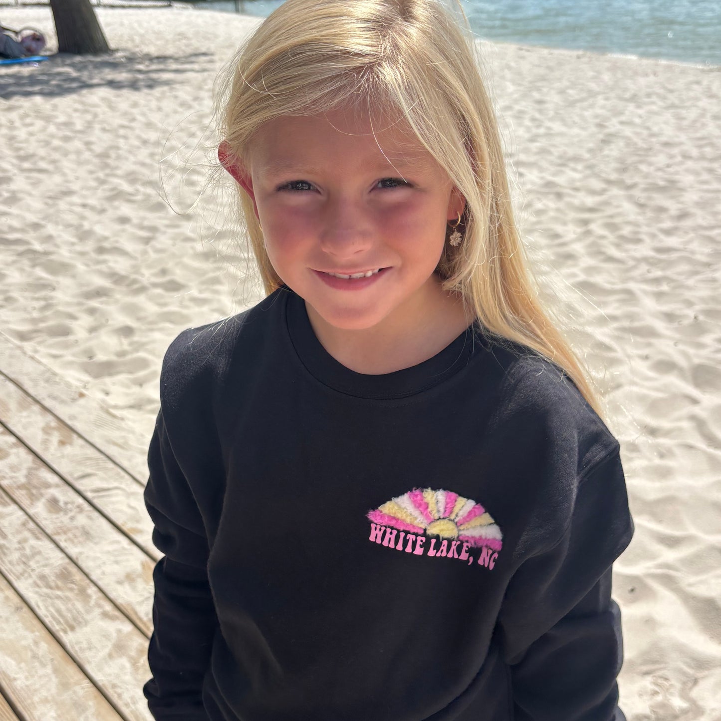 White Lake Crewneck Toddler- Chasing Sunsets Black