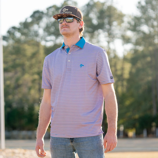 Old South Performance Polo - Rusty Microstripe