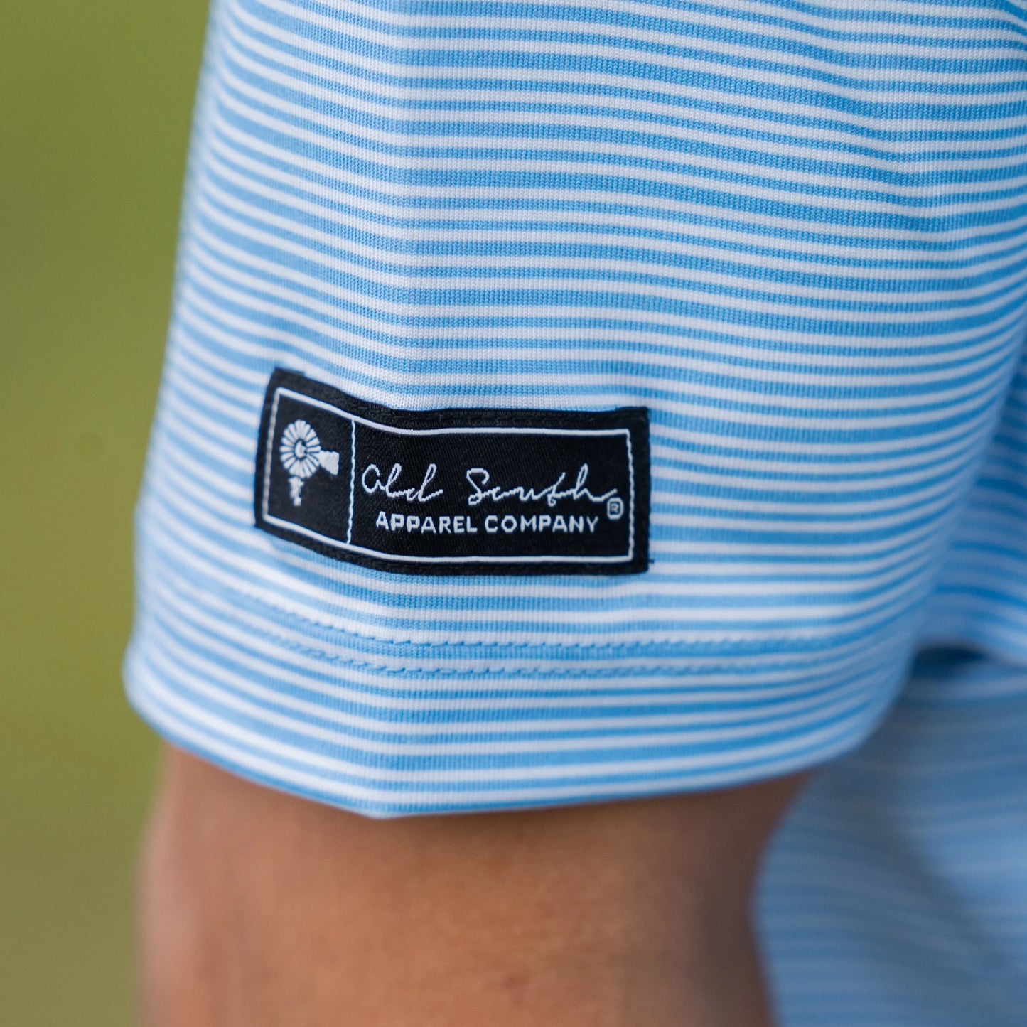 Old South Performance Polo - Blue Sky Stripe