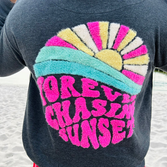 White Lake Crewneck - Chasing Sunsets Charcoal