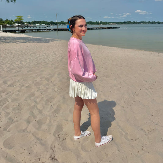 Simply Southern Pleated Skort - White