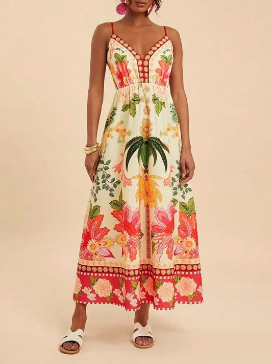 Bohemian Tropical Printed Sundress