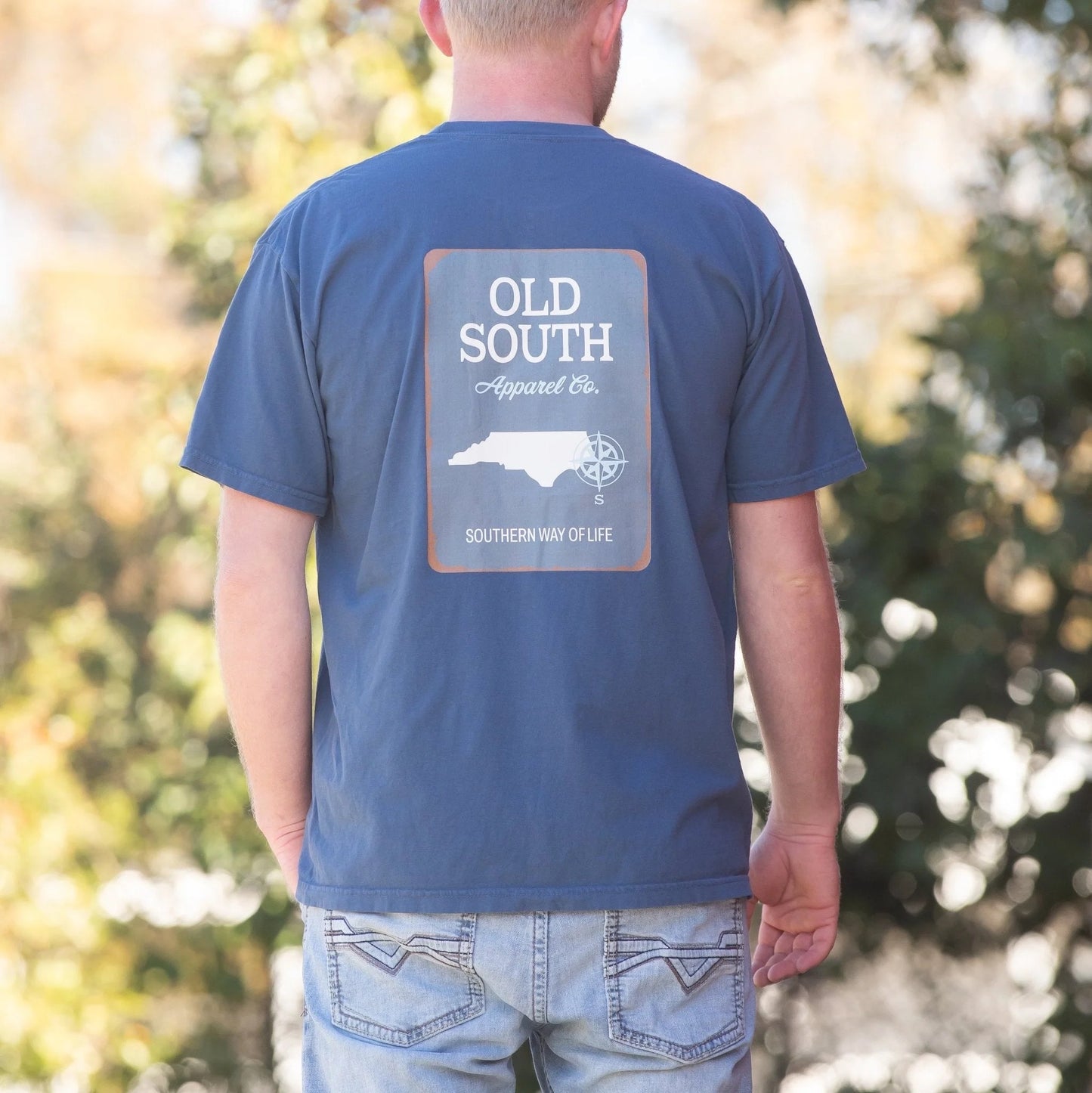 Old South Short Sleeve Tee -   State outlines NC