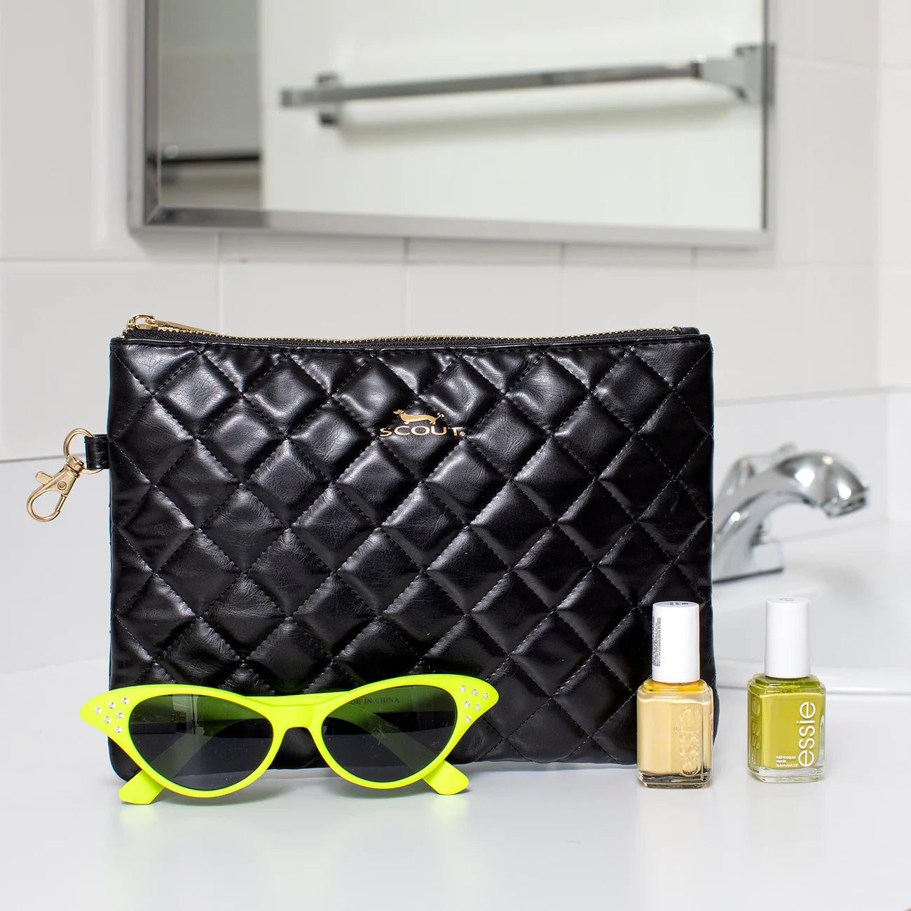 Pouch Perfect Midi Pouch - Black Quilted