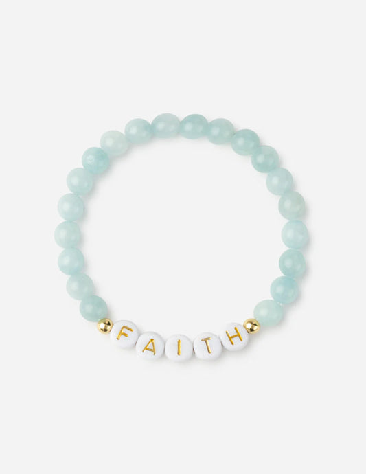 Faith Blue Letter Bracelet