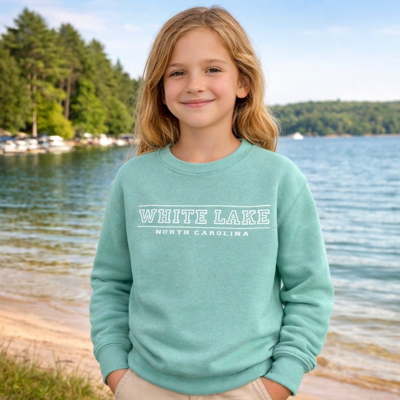 White Lake Youth Crewneck - Classic Aqua