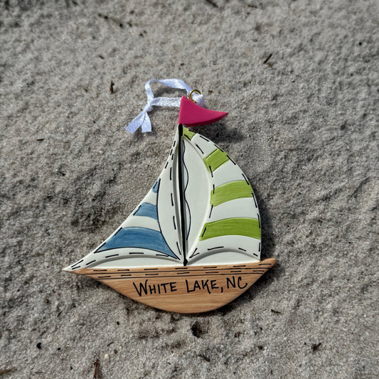 White Lake Ornament - Sailboat