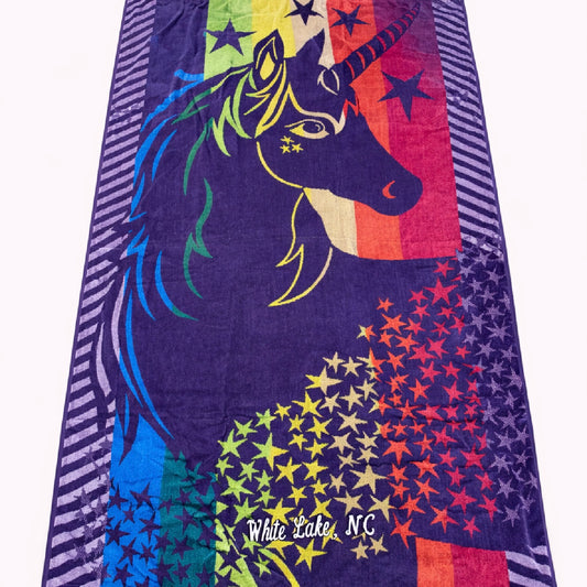 White Lake Towel- Purple Unicorn