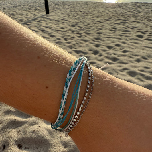 Pura Vida Lag String & Chain Silver Bracelet