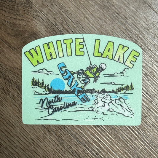 White Lake Sticker - Inviolable Wakeboarder