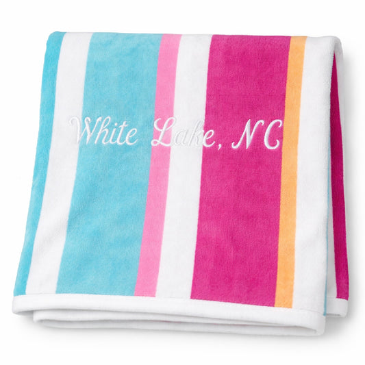 White Lake Towel- Coastal Cabana Stripe