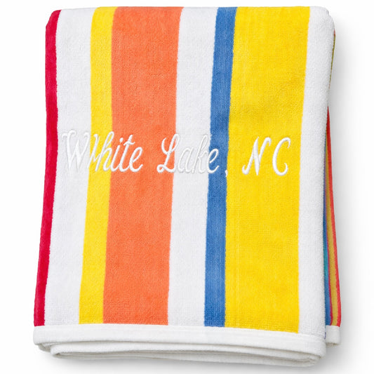 White Lake Towel- Bright Cabana Stripe