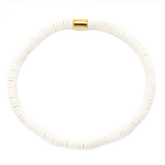 Pura Vida Seascape Vinyl Disc Bracelet - White