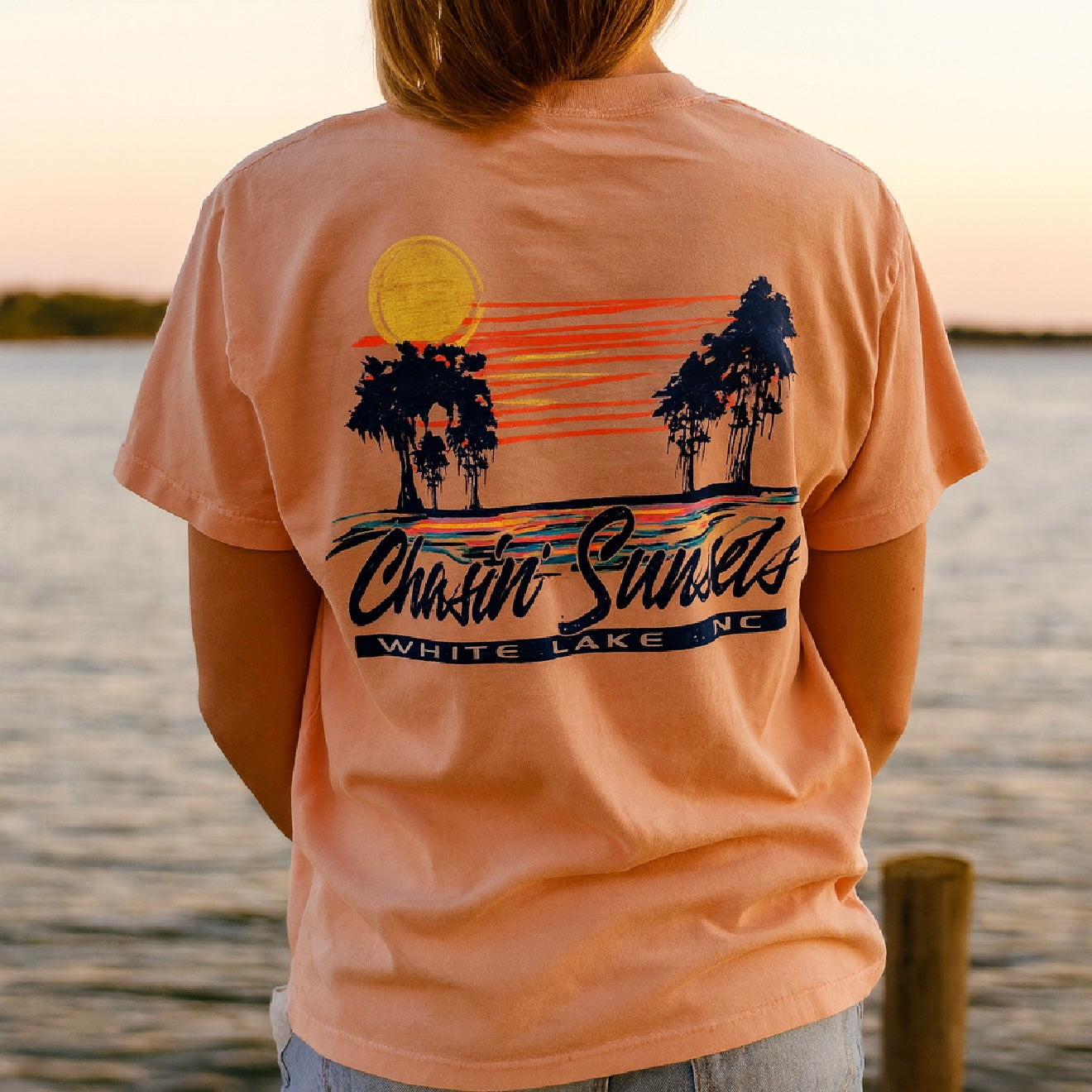 White Lake Tee - Chasin’ Sunsets Peachy