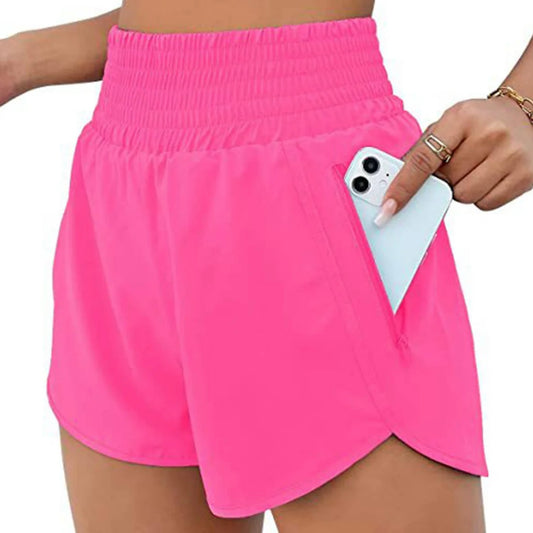 High Waisted Pink Running Shorts