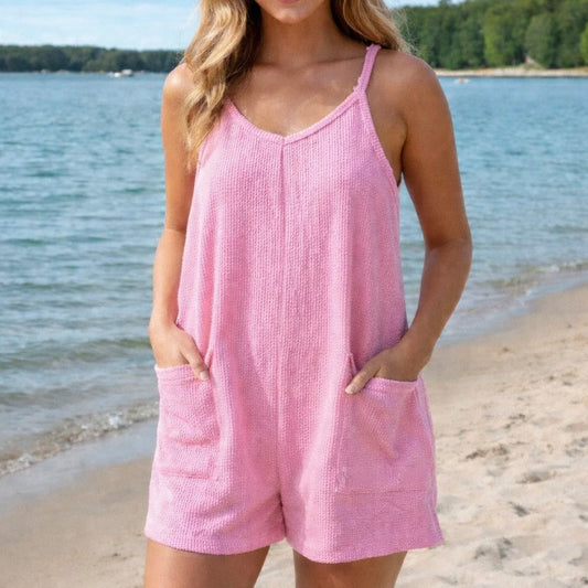Simply Southern Short Romper - Pink