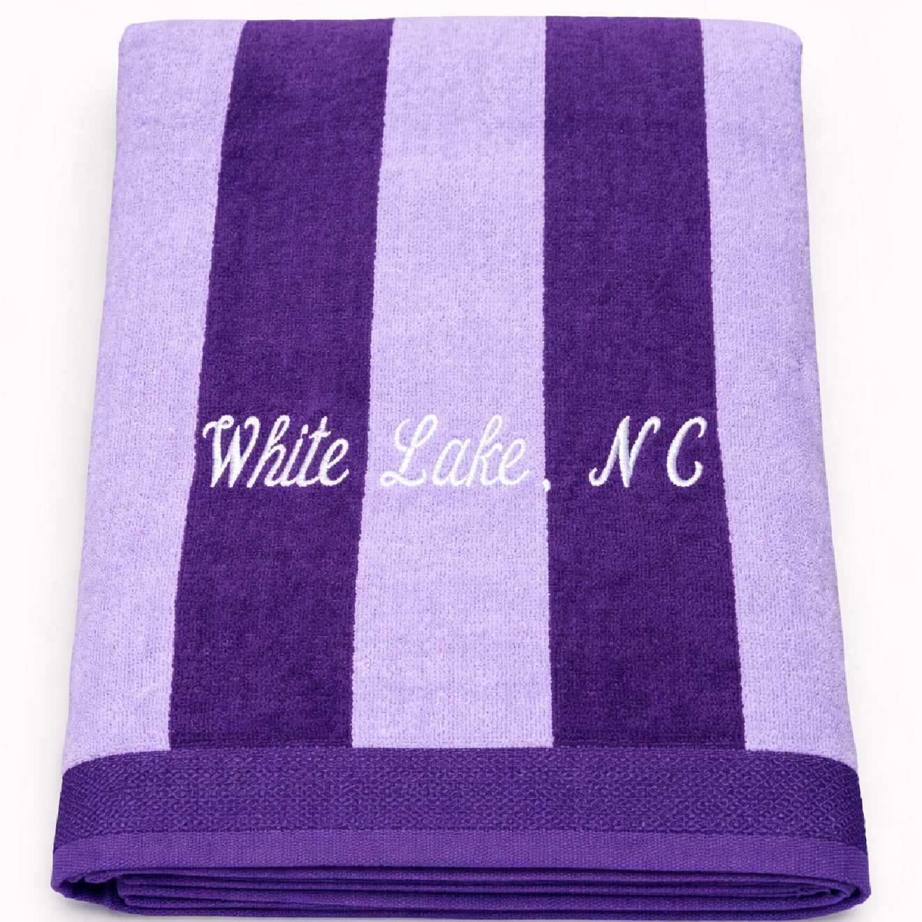 White Lake Towel- Lavender Stripe