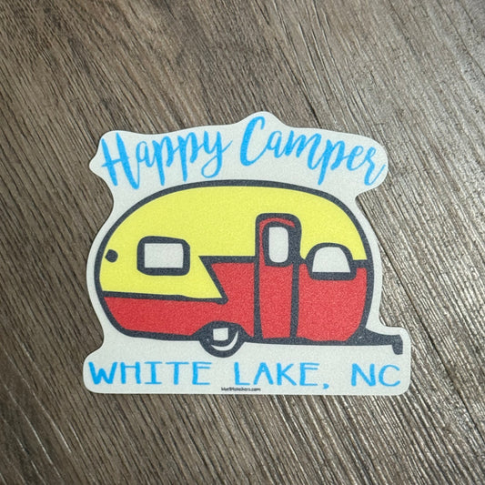 White Lake Sticker - Happy Camper