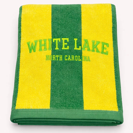 White Lake Towel- Yellow & Green Stripe