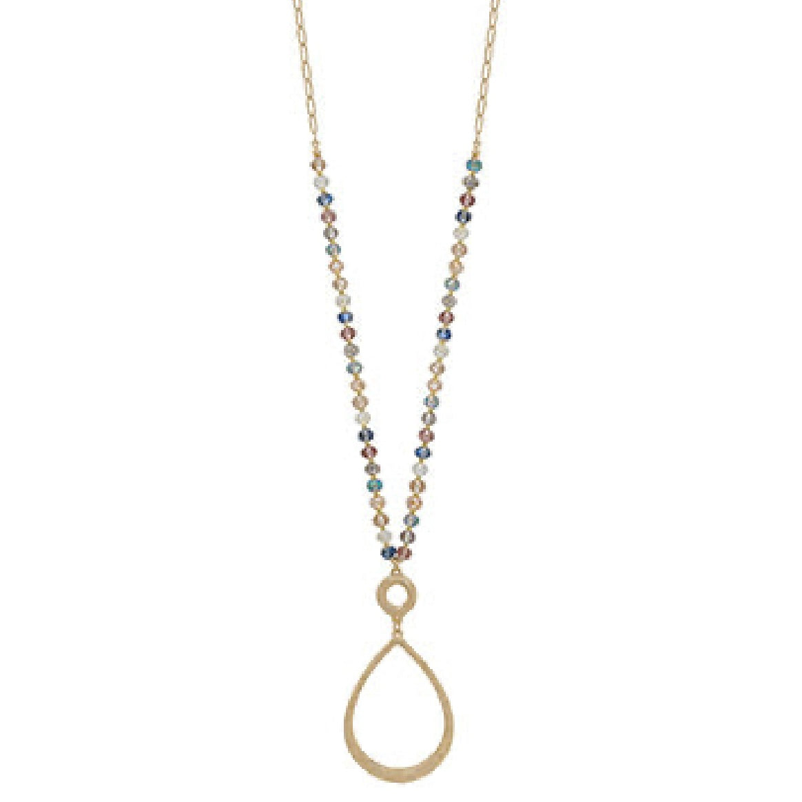 GS Teardrop Pendant & Glass Necklace