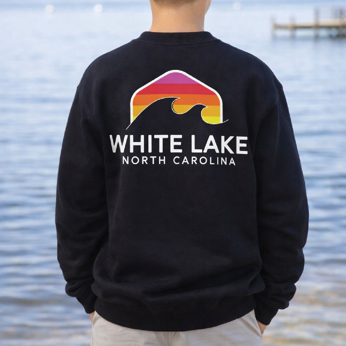 White Lake Rainbow Wave Crewneck - YOUTH