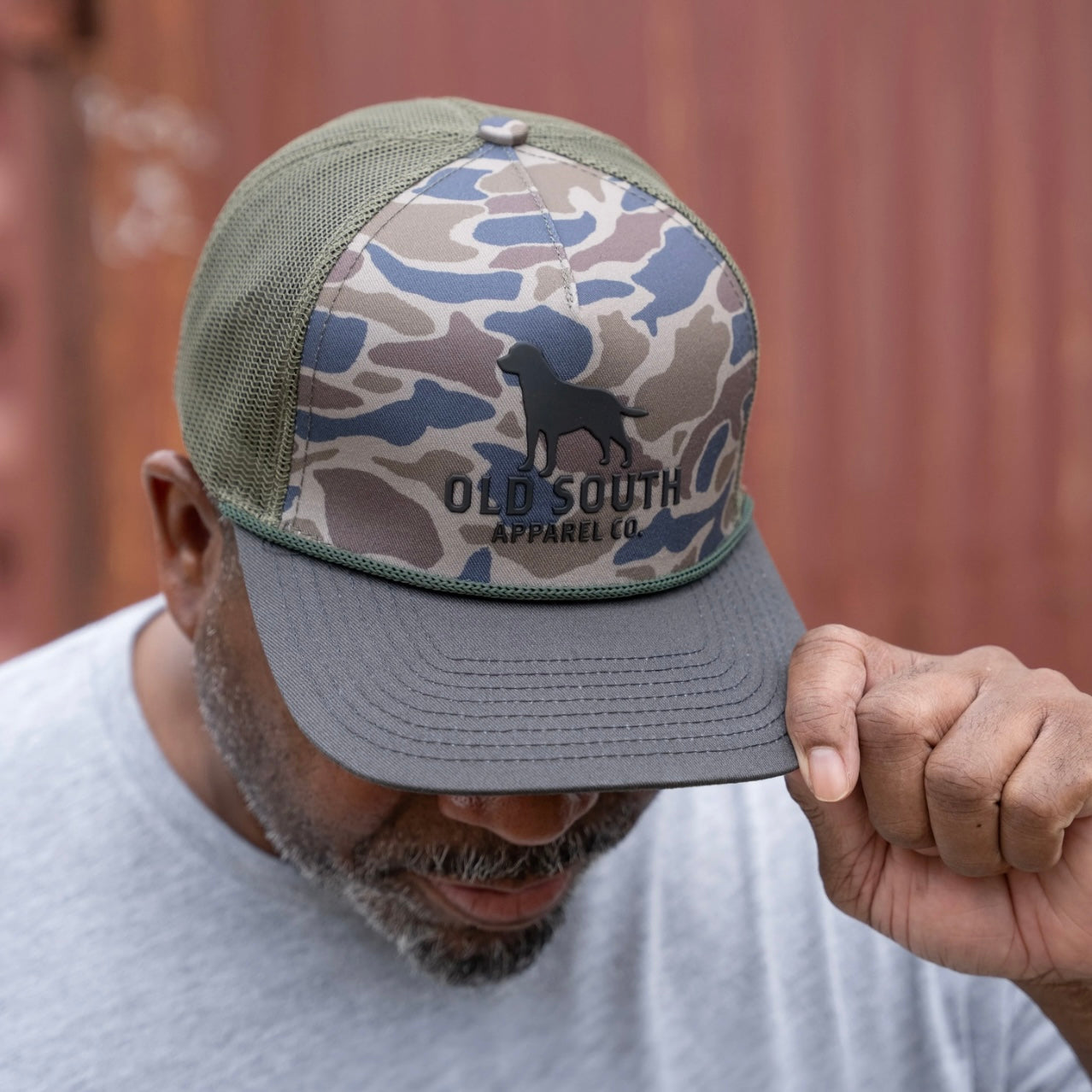 Old South Dog Outline w/ Thicket Camo - Trucker Hat