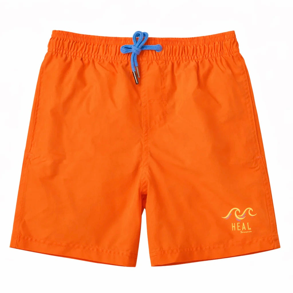 Boys Double Stripe Swimsuit - Orange