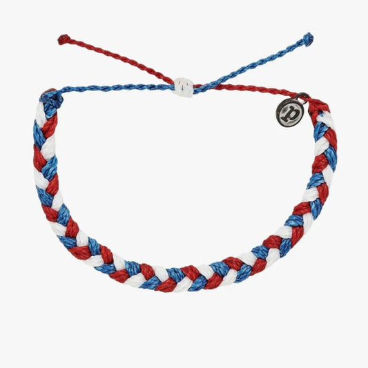 Pura Vida Multi Braided Bracelet - Red White & Blue