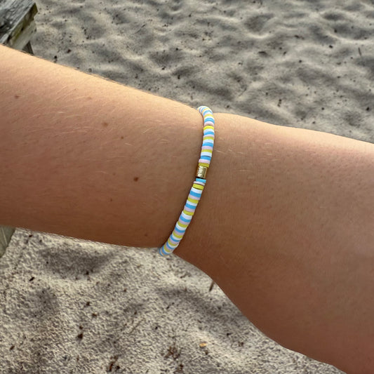 Pura Vida Seascape Vinyl Disc Stretch Bracelet