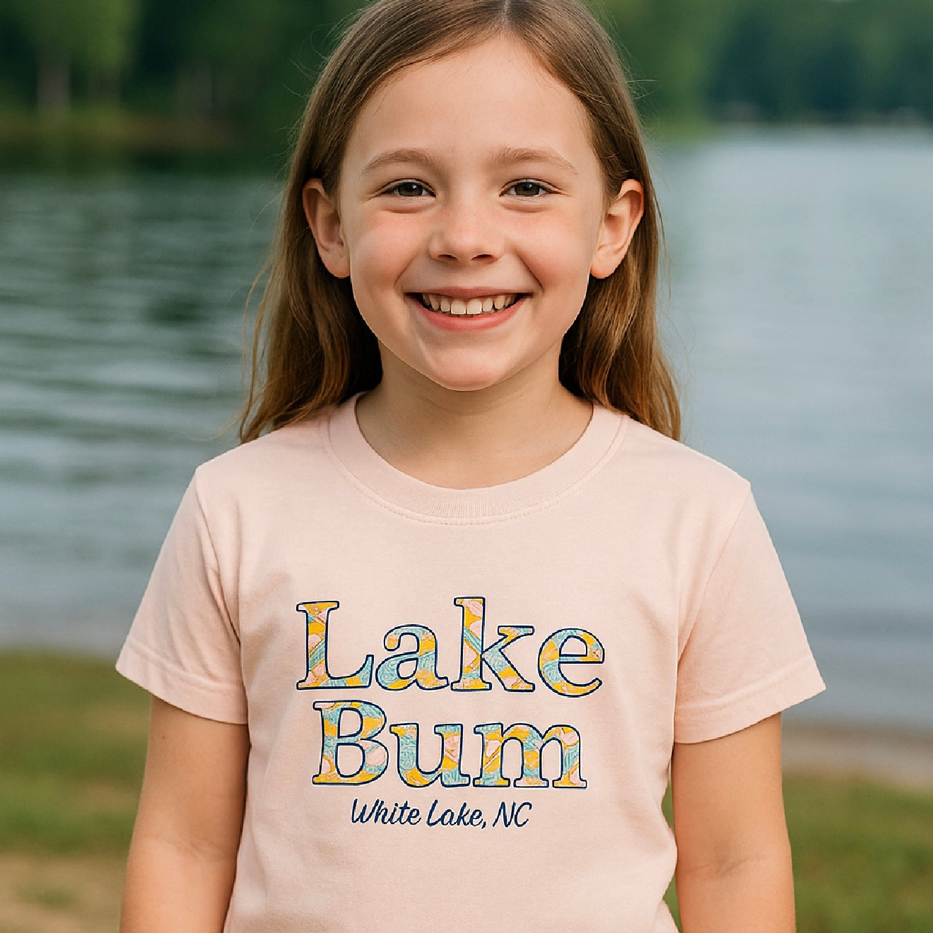 White Lake Tee Youth - Lake Bum Peach