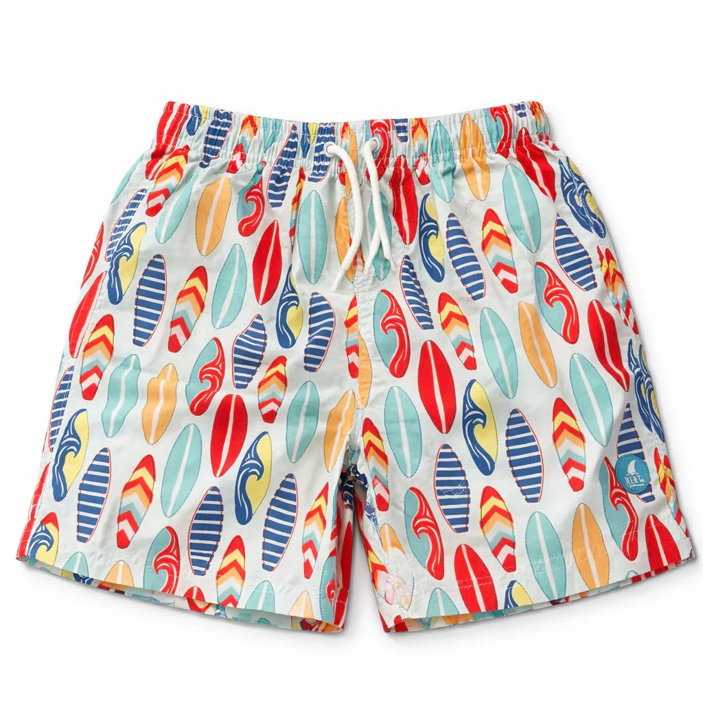 Boys Youth Board Shorts - Surfboard Print