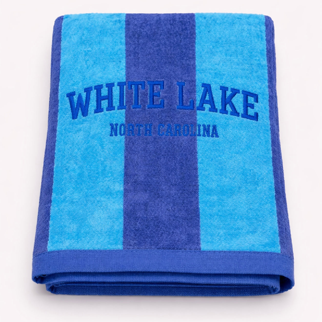 White Lake Towel- Blue Stripe