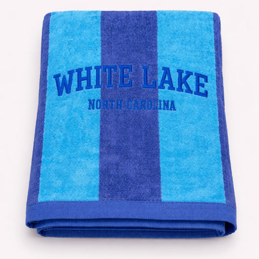 White Lake Towel- Blue Stripe
