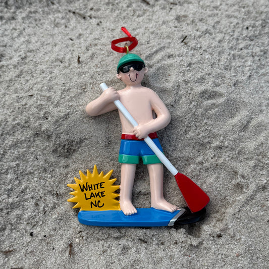 White Lake Ornament - Paddleboard Guy