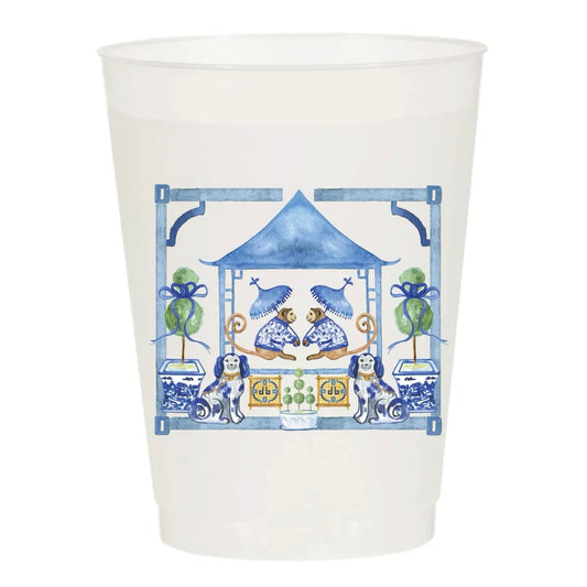 Chinoiserie Frosted Cups
