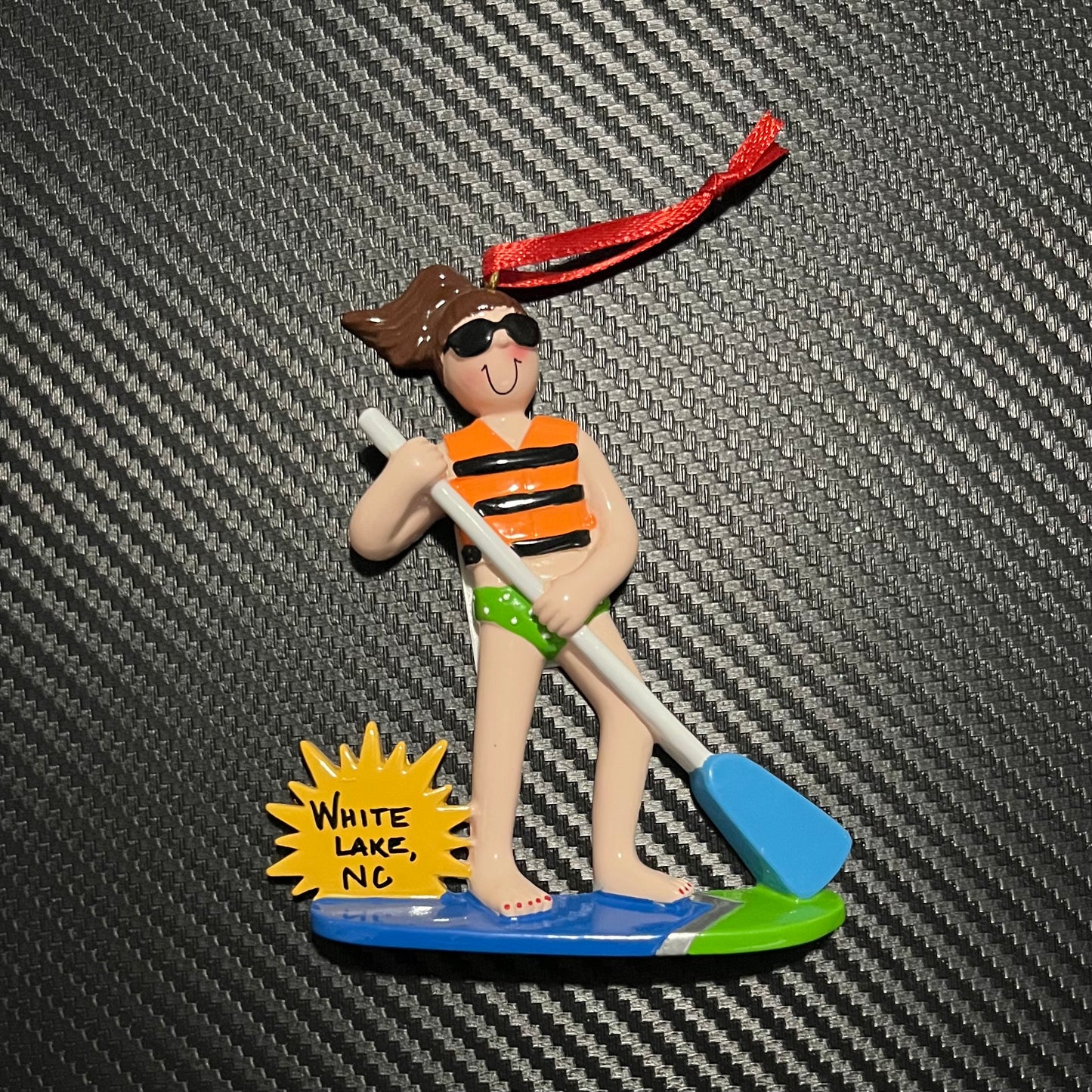 White Lake Ornament - Paddleboard Girl