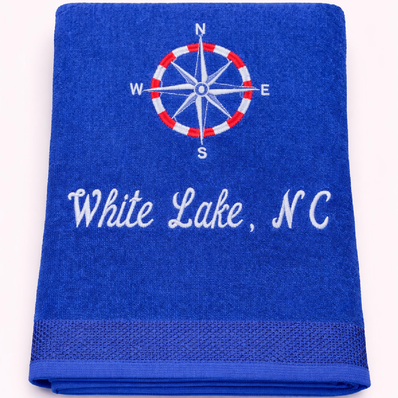 White Lake Towel- Embroidered Compass