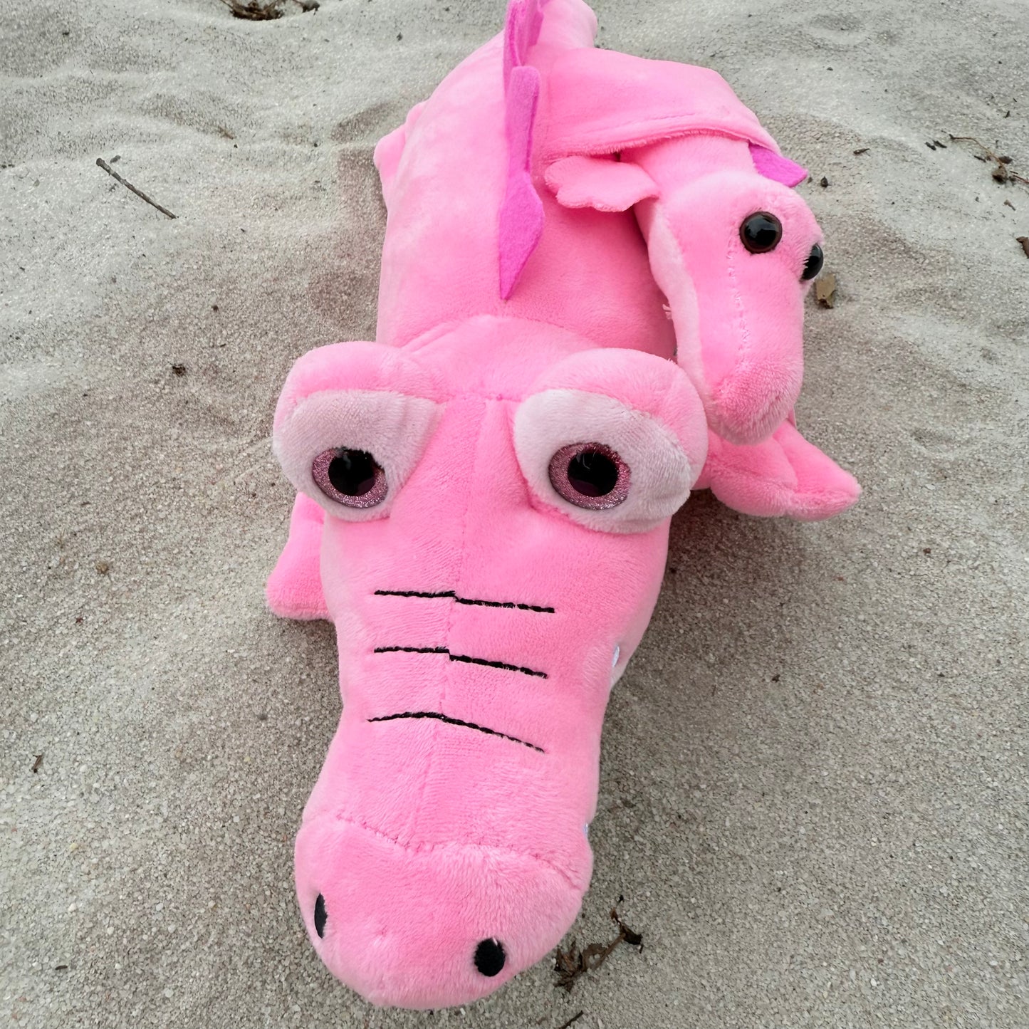 Pink Plush Alligator w/baby