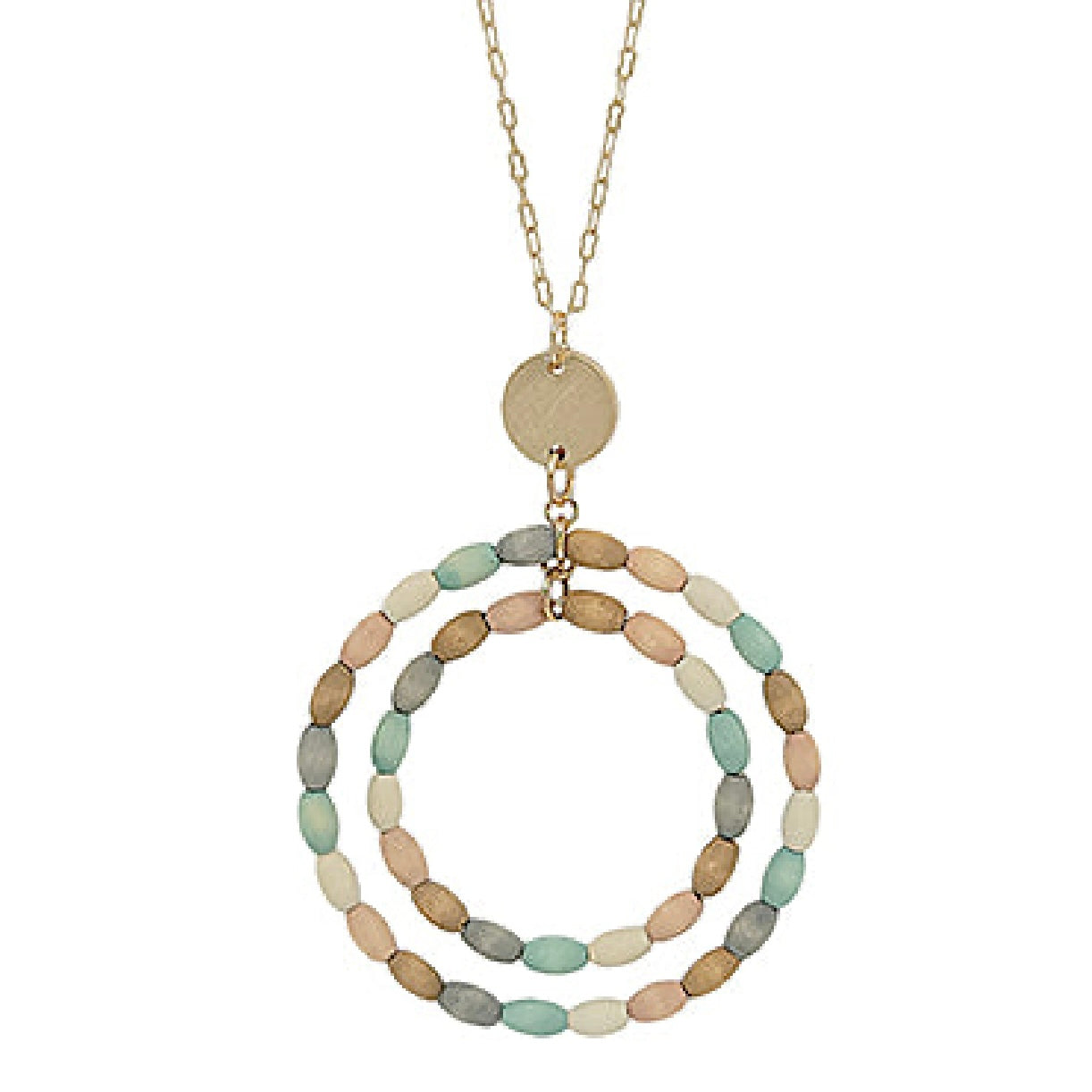 GS 2 Wood Bead Circle Necklace