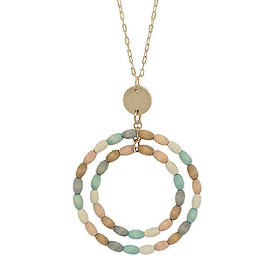 GS 2 Wood Bead Circle Necklace
