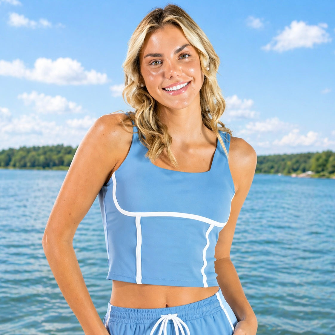 Simply Southern Sports Bra Top - Blue