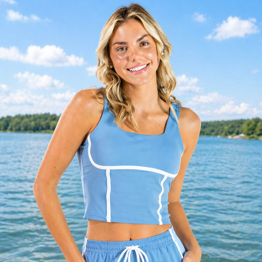 Simply Southern Sports Bra Top - Blue