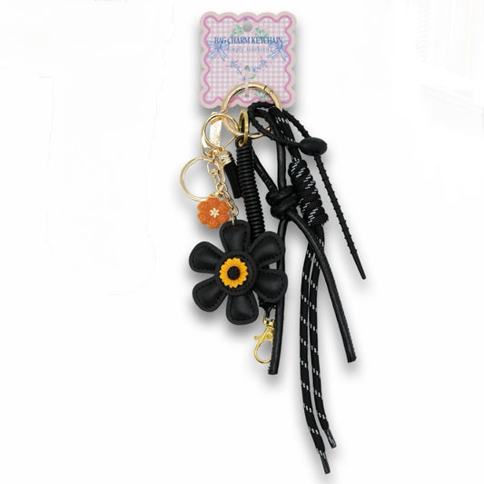 Simply Southern Bag Charm - Black Flower