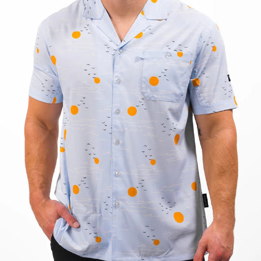 Waggle Men's Button Down Camp Shirt - Horizon