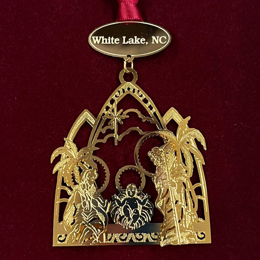 Nativity White Lake Ornament