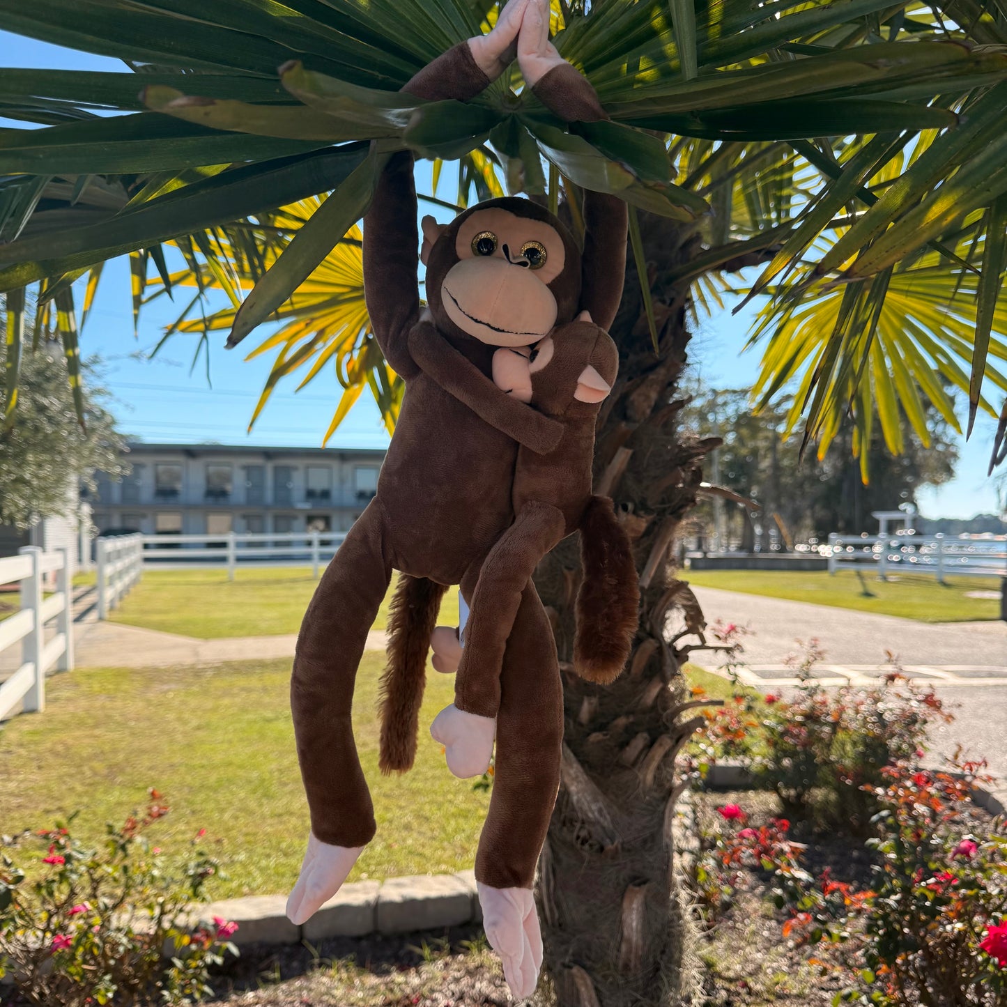 Monkey w/baby Hanging Plushie
