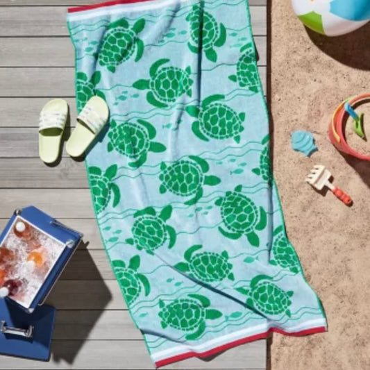 Kids Beach Towel - Turtle Swim