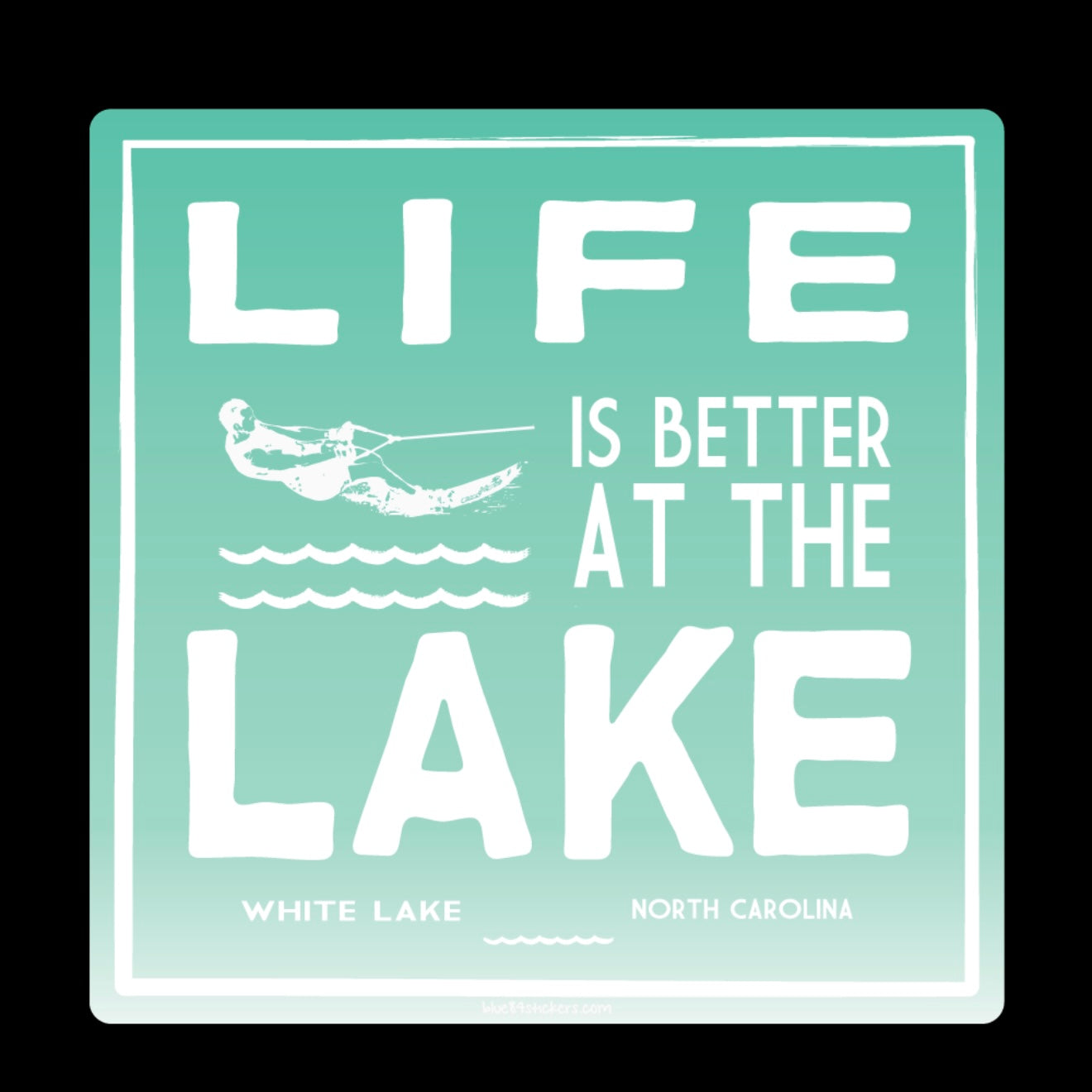 White Lake Sticker - Camp Town Water Skier