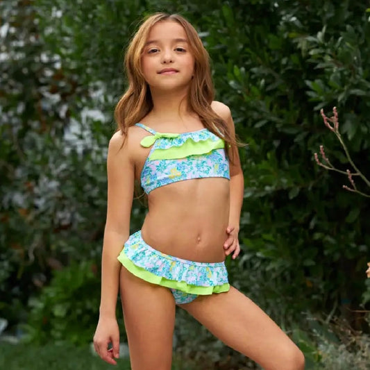 Kids Yellow Floral Two Piece